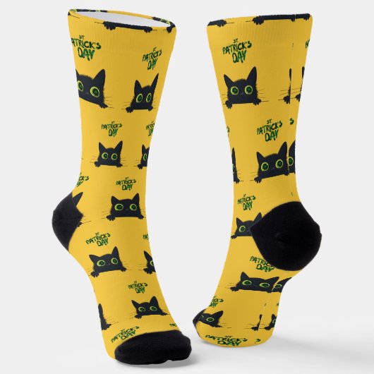 St. Patrick's Day Cat Funny Sokken (Gebogen)