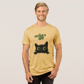 St. Patrick's Day Cat Funny Tri-Blend Shirt (Voorkant volledig)