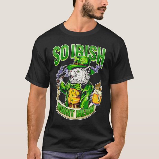 St Patricks Day Cat Ik Zo Iers Juow T-shirt (Voorkant)