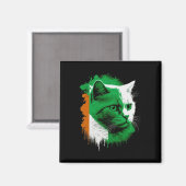 St. Patrick's Day Cat Irish Flag Ierland Mannen Vr Magneet (Voorkant / Achterkant)