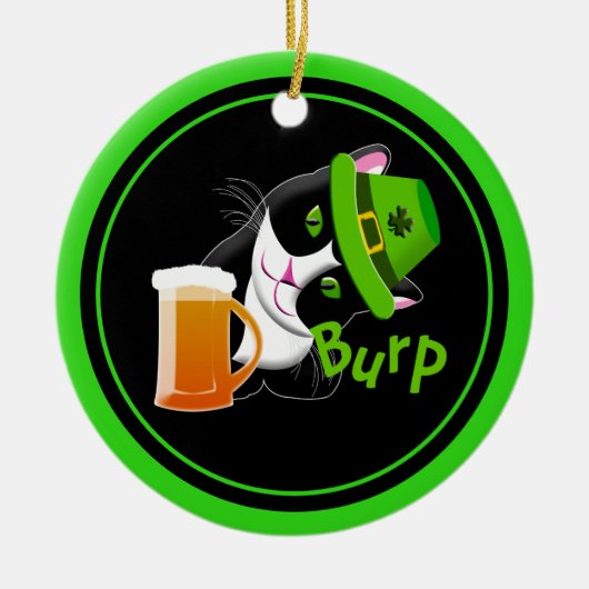 St. Patrick's Day Cat Keramisch Ornament (Voorkant)