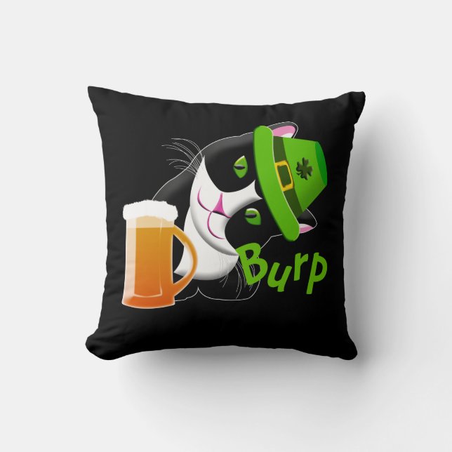 St. Patrick's Day Cat Kussen (Voorkant)