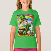 St Patrick's Day Cat Leprechaun Cat Lover T-shirt (Voorkant)