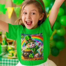St Patrick's Day Cat Leprechaun Cat Lover T-shirt