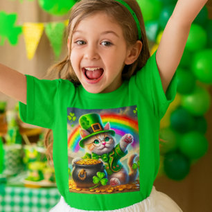 St Patrick's Day Cat Leprechaun Cat Lover T-shirt