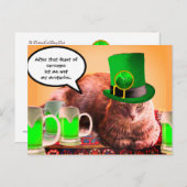 ST. PATRICK'S DAY CAT LEPRECHAUN PET IRISH BEERS BRIEFKAART (Voorkant / Achterkant)