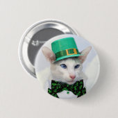 St Patrick's Day Cat Lover Button (Voorkant /achterkant)