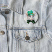 St Patrick's Day Cat Lover Button (In situ)