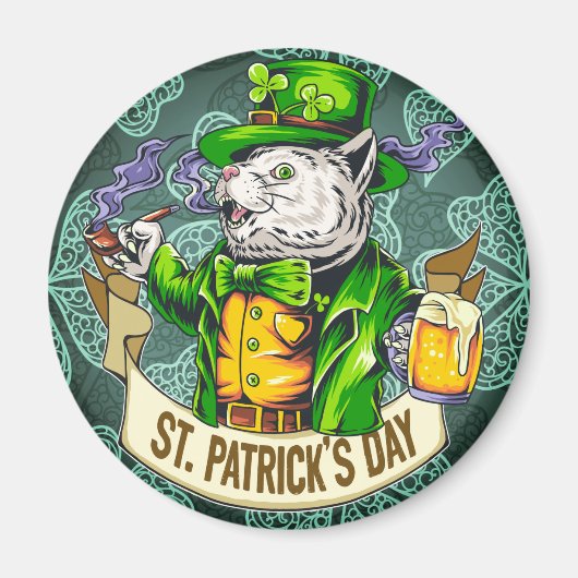 St. Patrick's Day Cat Magneet (Voorkant)