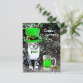 ST PATRICK'S DAY CAT MET GREEN IRISH BEER BRIEFKAART (Staand voorkant)