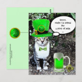 ST PATRICK'S DAY CAT MET GREEN IRISH BEER BRIEFKAART (Voorkant / Achterkant)