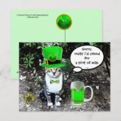 ST PATRICK'S DAY CAT MET GREEN IRISH BEER BRIEFKAART (Voorkant / Achterkant)