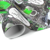 ST PATRICK'S DAY CAT MET GREEN IRISH BEER CADEAUPAPIER (Rol Hoek)