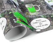 ST PATRICK'S DAY CAT MET GREEN IRISH BEER CADEAUPAPIER (Rol Hoek)