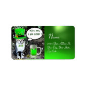 ST PATRICK'S DAY CAT MET GREEN IRISH BEER ETIKET (Voorkant)