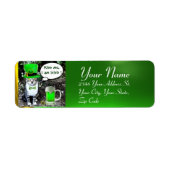 ST PATRICK'S DAY CAT MET GREEN IRISH BEER ETIKET (Voorkant)