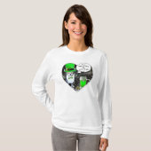 ST PATRICK'S DAY CAT MET GREEN IRISH BEER / HEART T-SHIRT (Voorkant volledig)