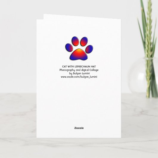 ST PATRICK'S DAY CAT MET GREEN IRISH BEER KAART (Achterkant)