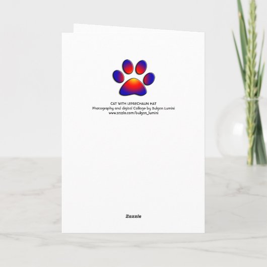 ST PATRICK'S DAY CAT MET GREEN IRISH BEER KAART (Achterkant)