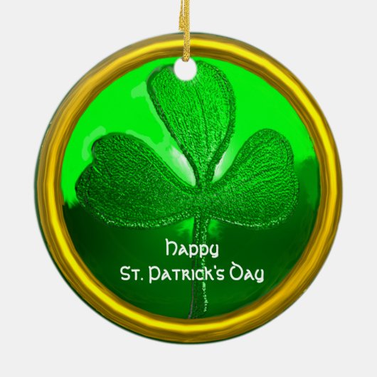 ST PATRICK'S DAY CAT MET GREEN IRISH BEER KERAMISCH ORNAMENT (Achterkant)