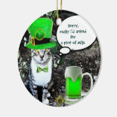 ST PATRICK'S DAY CAT MET GREEN IRISH BEER KERAMISCH ORNAMENT (Links)