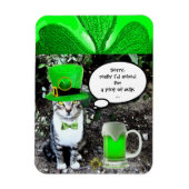 ST PATRICK'S DAY CAT MET GREEN IRISH BEER MAGNEET (Verticaal)