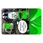 ST PATRICK'S DAY CAT MET GREEN IRISH BEER MAGNEET (Horizontaal)