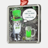 ST PATRICK'S DAY CAT MET GREEN IRISH BEER METALEN ORNAMENT (Links)