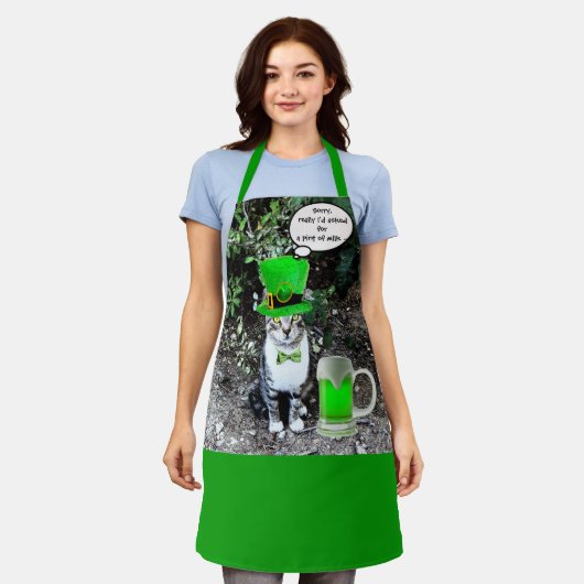 ST PATRICK'S DAY CAT MET GREEN IRISH BEER POSTE SCHORT (Gedragen)