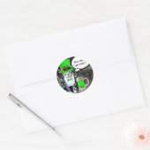 ST PATRICK'S DAY CAT MET GREEN IRISH BEER RONDE STICKER (Envelop)