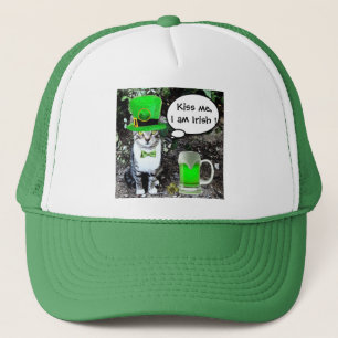 ST PATRICK'S DAY CAT MET GREEN IRISH BEER TRUCKER PET