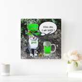 ST PATRICK'S DAY CAT MET GREEN IRISH BEER VIERKANTE KLOK (Huis)