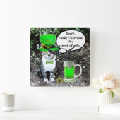 ST PATRICK'S DAY CAT MET GREEN IRISH BEER VIERKANTE KLOK (Huis)