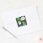 ST PATRICK'S DAY CAT MET GREEN IRISH BEER VIERKANTE STICKER (Envelop)