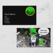 ST PATRICK'S DAY CAT MET GREEN IRISH BEER VISITEKAARTJE (Voorkant / Achterkant)