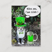 ST PATRICK'S DAY CAT MET GREEN IRISH BEER VISITEKAARTJE (Achterkant)