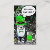 ST PATRICK'S DAY CAT MET GREEN IRISH BEER VISITEKAARTJE (Achterkant)