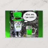 ST PATRICK'S DAY CAT MET GREEN IRISH BEER VISITEKAARTJE (Achterkant)