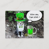ST PATRICK'S DAY CAT MET GREEN IRISH BEER VISITEKAARTJE (Achterkant)