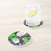 ST PATRICK'S DAY CAT MET GREEN IRISH BEER ZANDSTEEN ONDERZETTER (Zijkant)