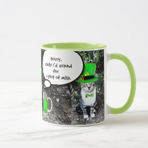 ST PATRICK'S DAY CAT MET GROENE IRISH BEER MOK