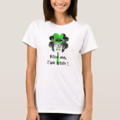 ST PATRICK'S DAY CAT MET GROENE KLEUR T-SHIRT (Voorkant)