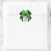 ST PATRICK'S DAY CAT MET LEPRECHAUN PET KLAVER RONDE STICKER (Tas)