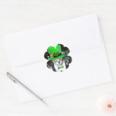 ST PATRICK'S DAY CAT MET LEPRECHAUN PET KLAVER RONDE STICKER (Envelop)
