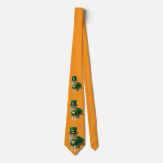 St Patrick's Day Cat Orange  Stropdas