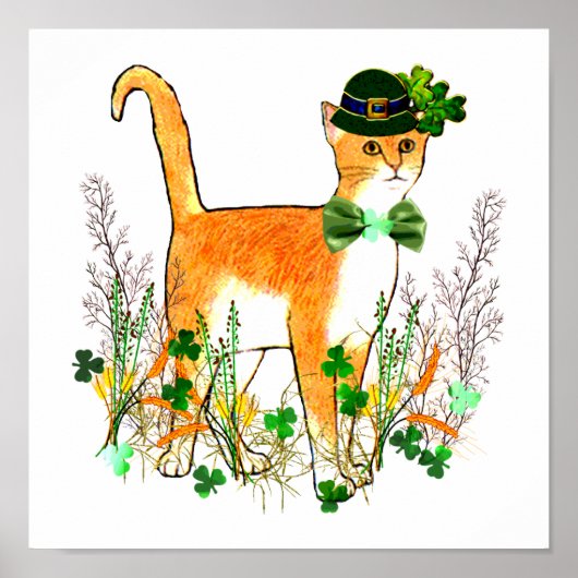 St. Patrick's Day Cat Poster (Voorkant)