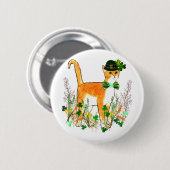 St. Patrick's Day Cat Ronde Button 5,7 Cm (Voorkant /achterkant)