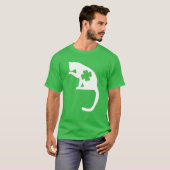 St. Patricks Day Cat Silhouette Shamrock T-shirt (Voorkant volledig)