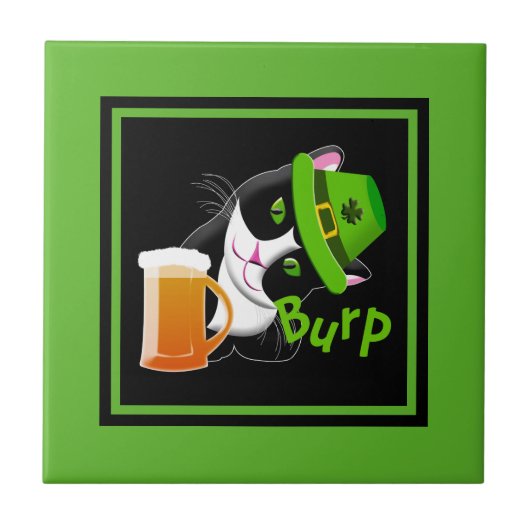 St. Patrick's Day Cat Tegeltje (Voorkant)