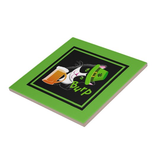 St. Patrick's Day Cat Tegeltje (Zijkant)